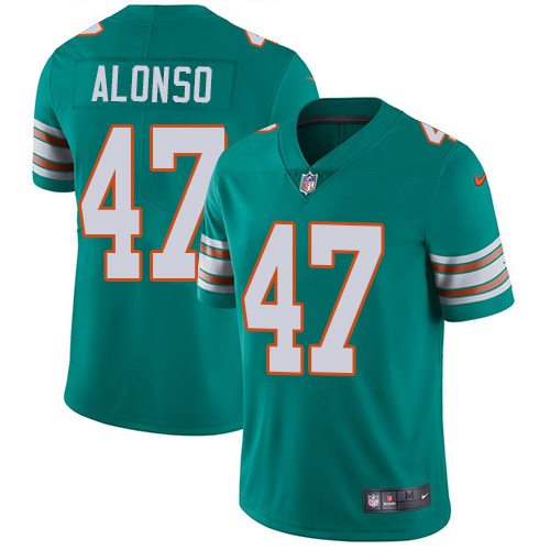 Nike Miami Dolphins 47 Kiko Alonso Aqua Green Alternate Men Stitched NFL Vapor Untouchable Limited Jersey